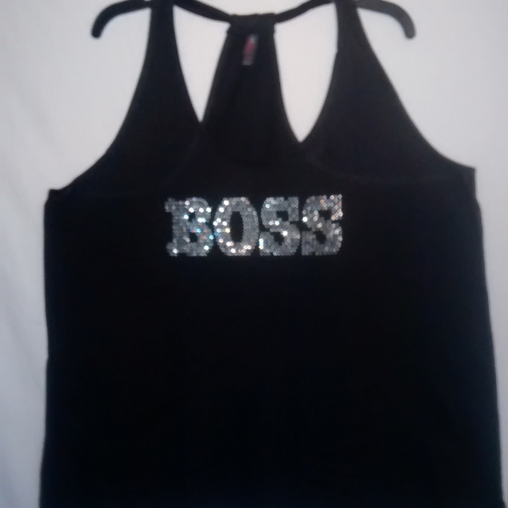 NWOT Bling Rhinestone Boss Shimmen Blind loose fit - Picture 3 of 7